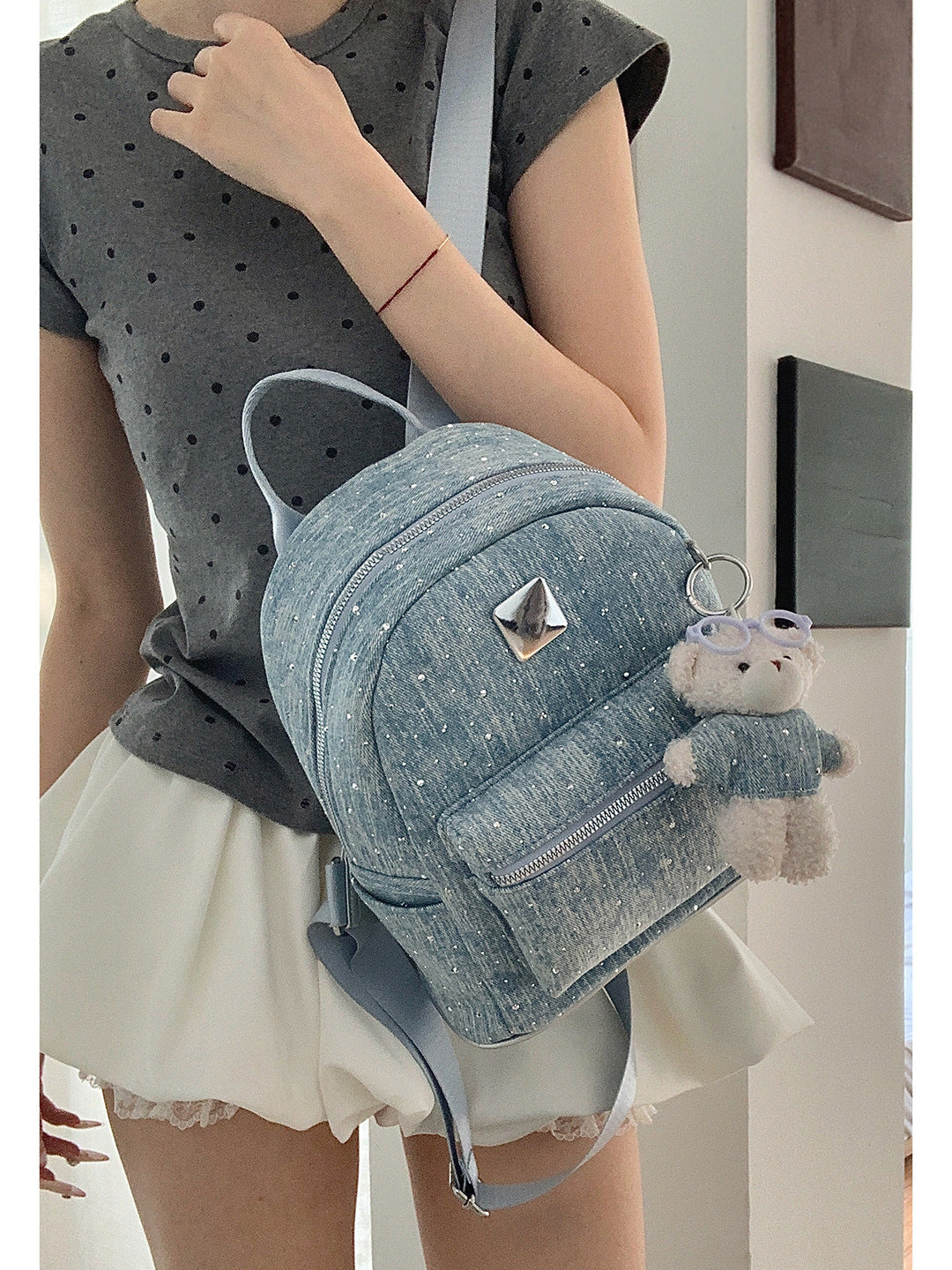 Korean Style Large Capacity Simple Denim Women's Backpack