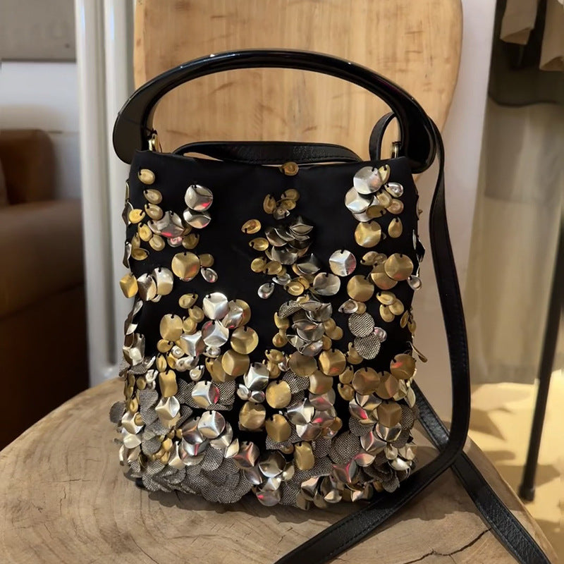 Women's Western Style Exquisite Sequins Portable Handmade Women's Handbag