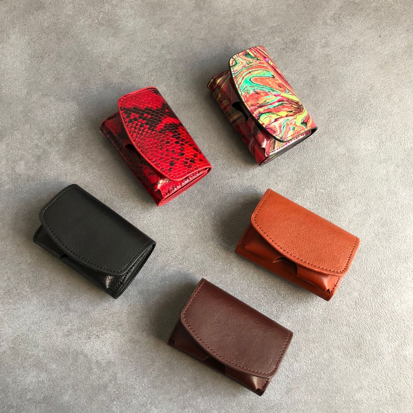 Women's & Men's Short First Layer Cowhide Mini Card Pack Card Sleeve