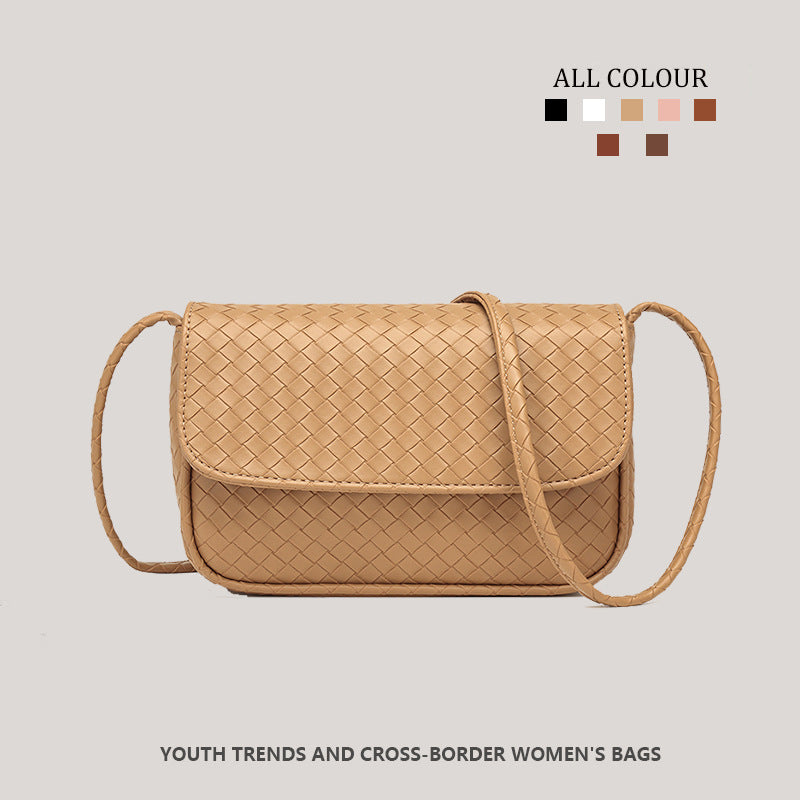 Women's Embossed Weaving Large Capacity Fashion Korean Women's Messenger Bag