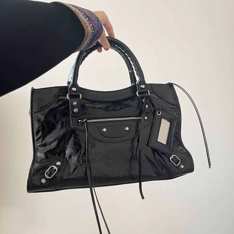 Paris Advanced Texture Hot Rivet Motorcycle Large Capacity Totes Bags