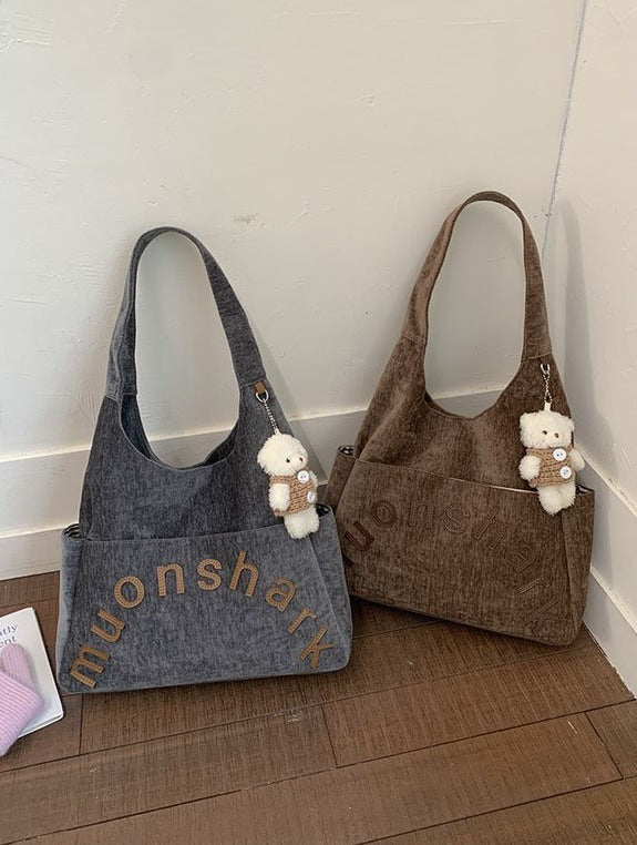 Women's Korean Simple Retro Fashion Letters Large Leisure Backpack