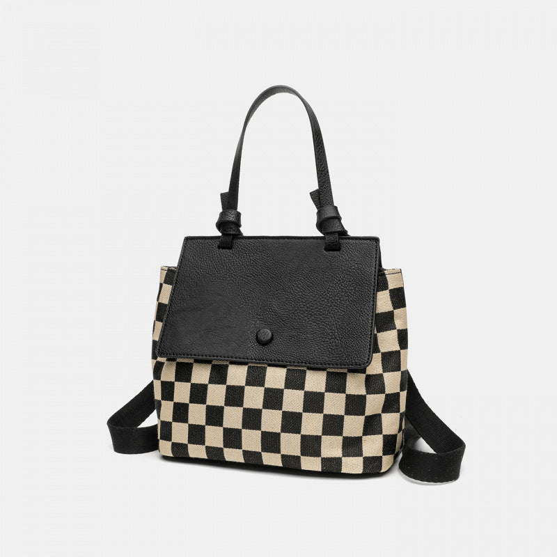 Chessboard Plaid Female College Large Capacity Leisure Women's Backpack