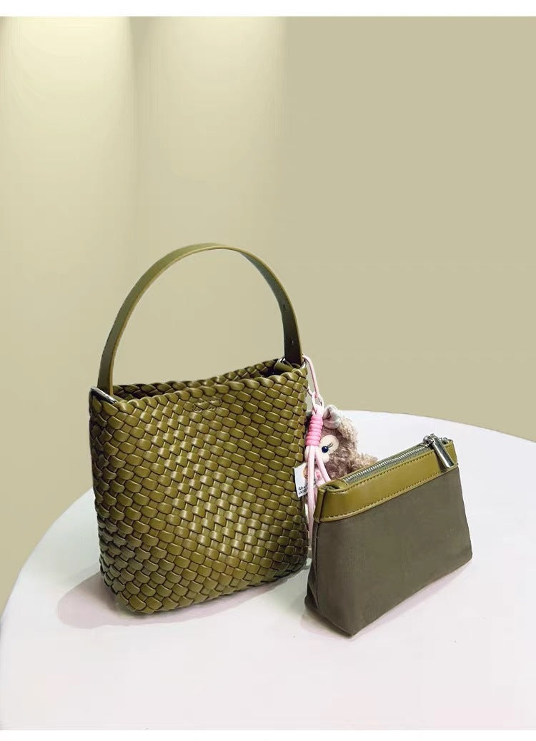 Women's Handmade Woven Super Hot Dish Basket Bucket Bag