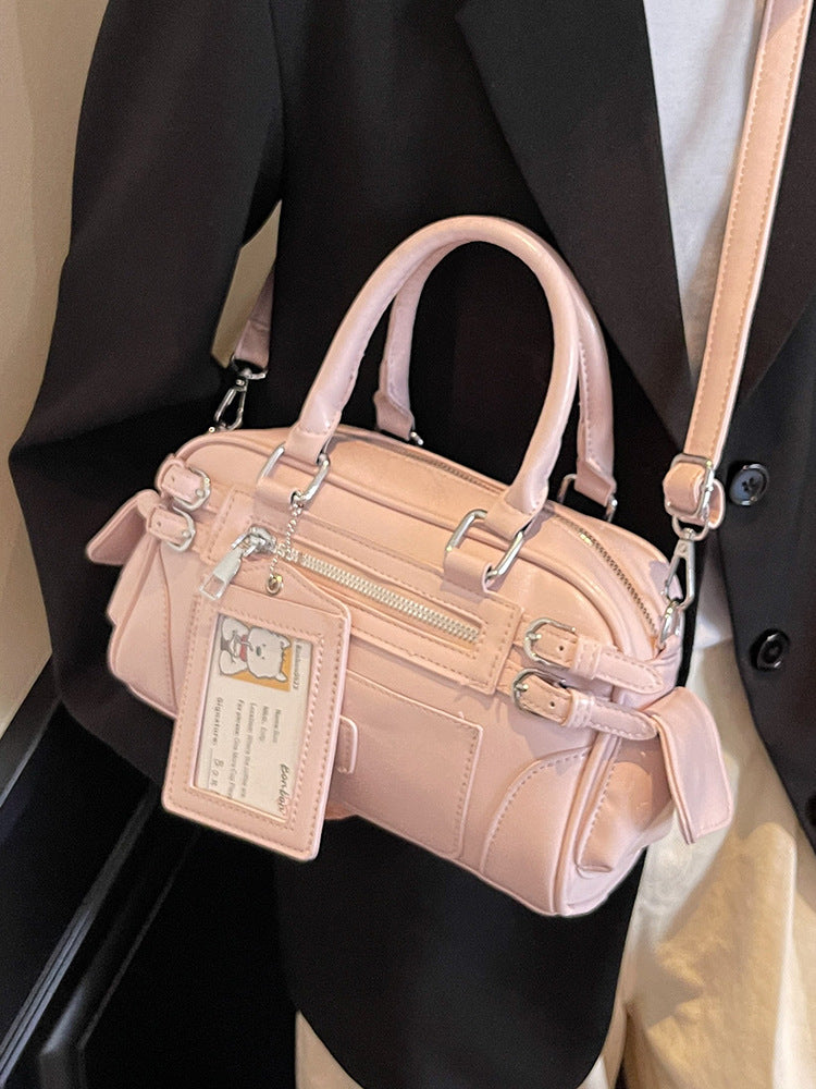 Women's Locomotive Style Personality Boston Commute Advanced Texture Bags