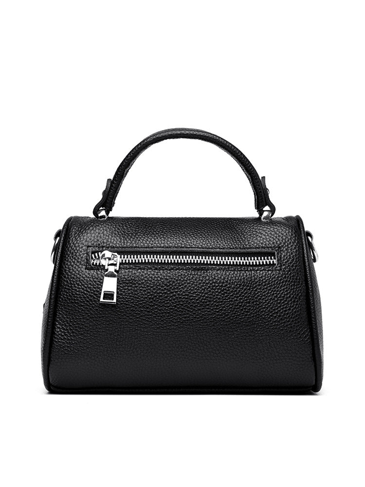 Women's Capacity Boston Pillow Leather First Layer Handbags