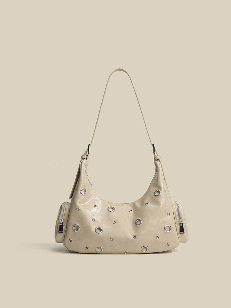High-grade Rivet Metal Eyelet Fashion City Lady Shoulder Bags