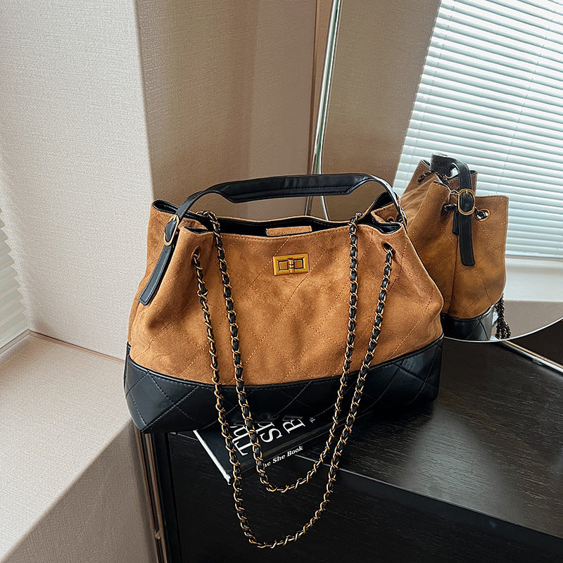 Women's Korean Style Large Capacity Stray Diamond Plaid Women's Shoulder Bag
