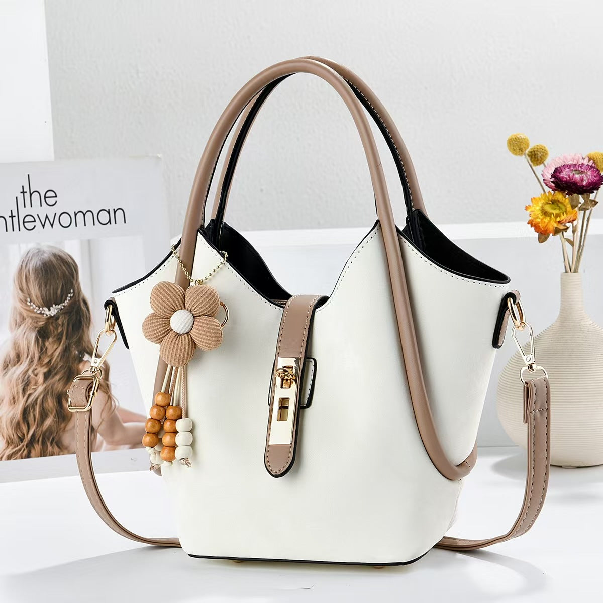 Women's Textured Chinese Style Large Capacity Versatile Niche Handbags