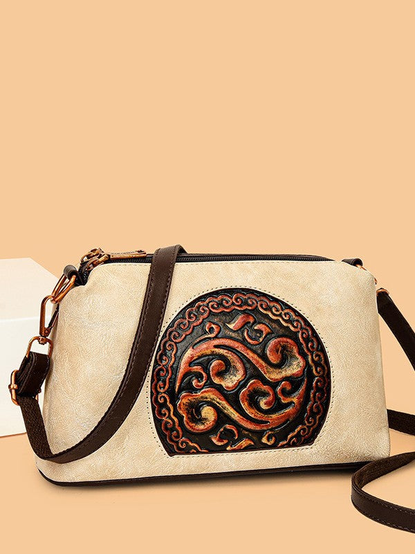 Women's Retro Ethnic Style Authentic Leather Tactile Bags