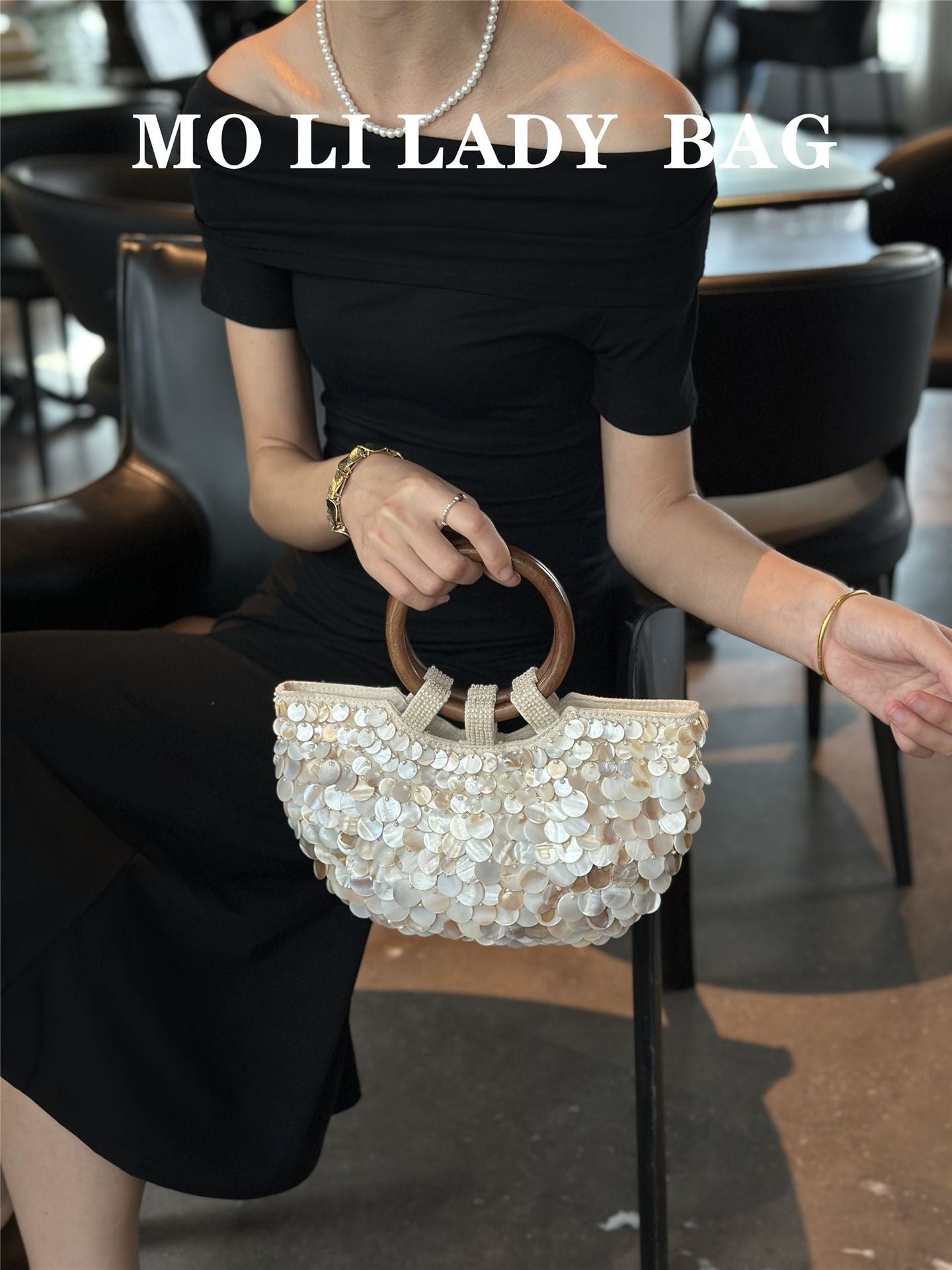Women's High-grade Handmade Natural Shell Fairy For Niche Handbags