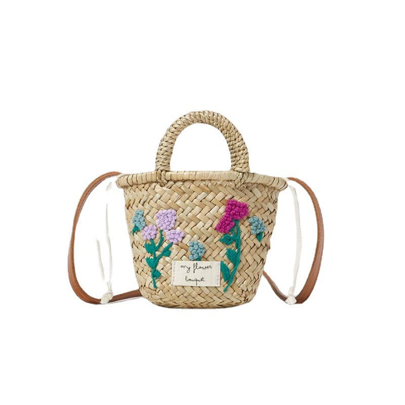 Women's & Children's Summer Mini Cute Basket Hand-woven Embroidered Women's Messenger Bag