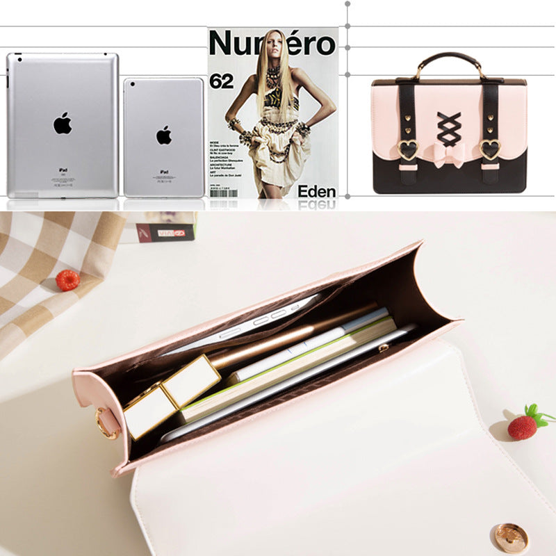 New Women's Contrast Color Bow Ribbon Women's Shoulder Bag