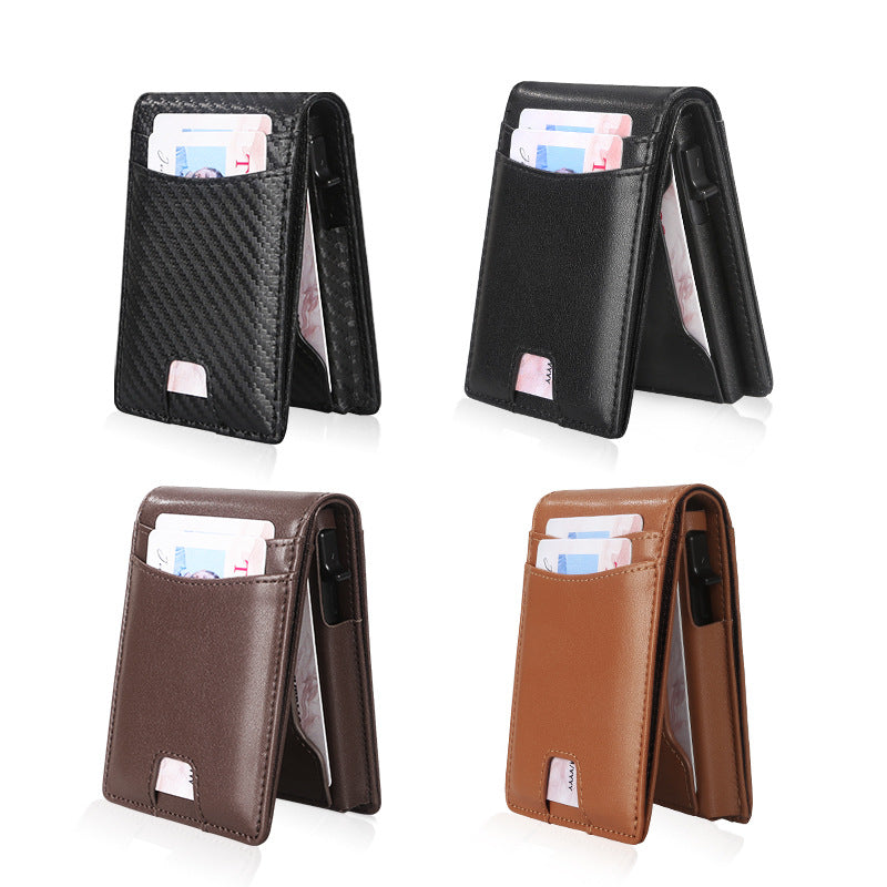 Men's Carbon Fiber Thin Automatic Pop-up Aluminum Card Pack Card Sleeve