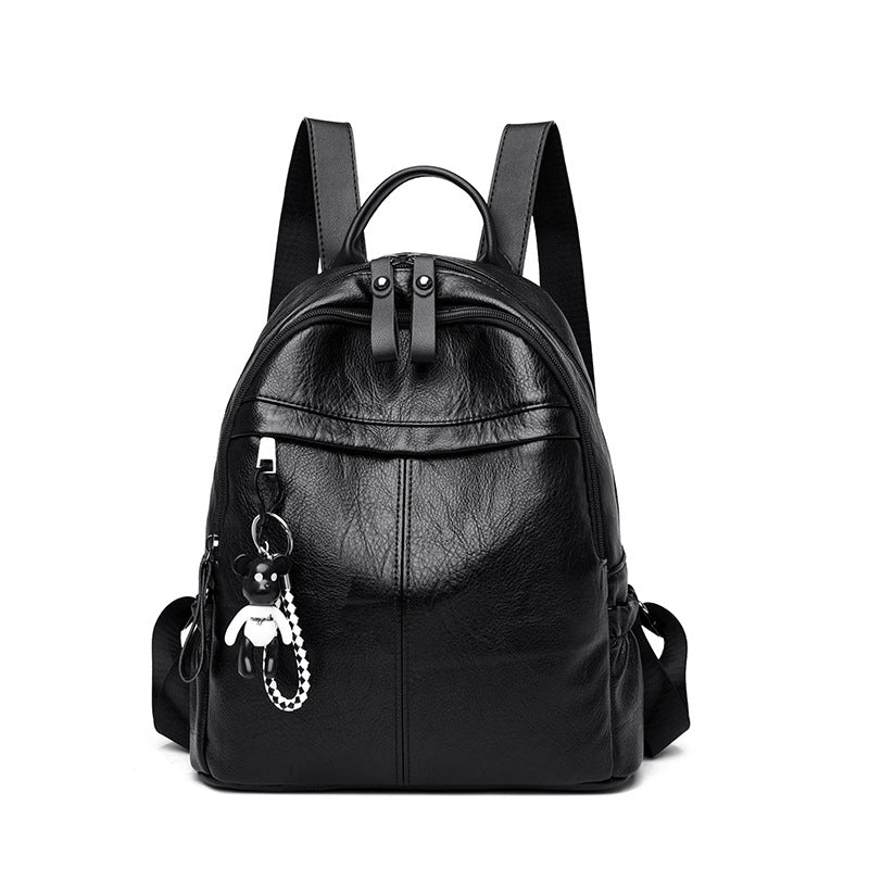 Popular New Women's Leather Soft Korean Women's Backpack