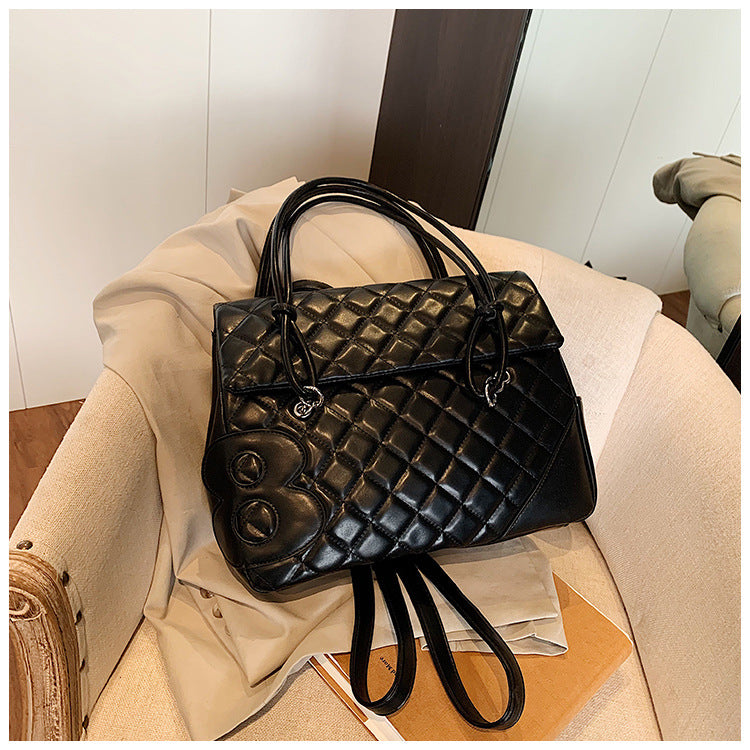 Korean Simple Rhombus Fashion Personality Versatility Large Capacity Women's Backpack