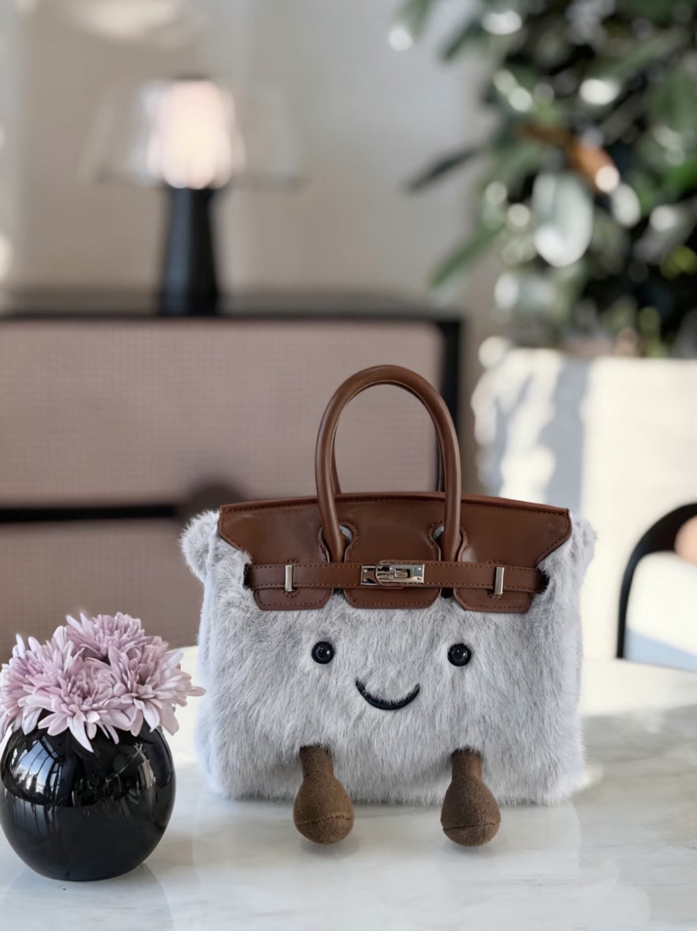 New Women's Plush Elf Portable Kelly Tote Bag