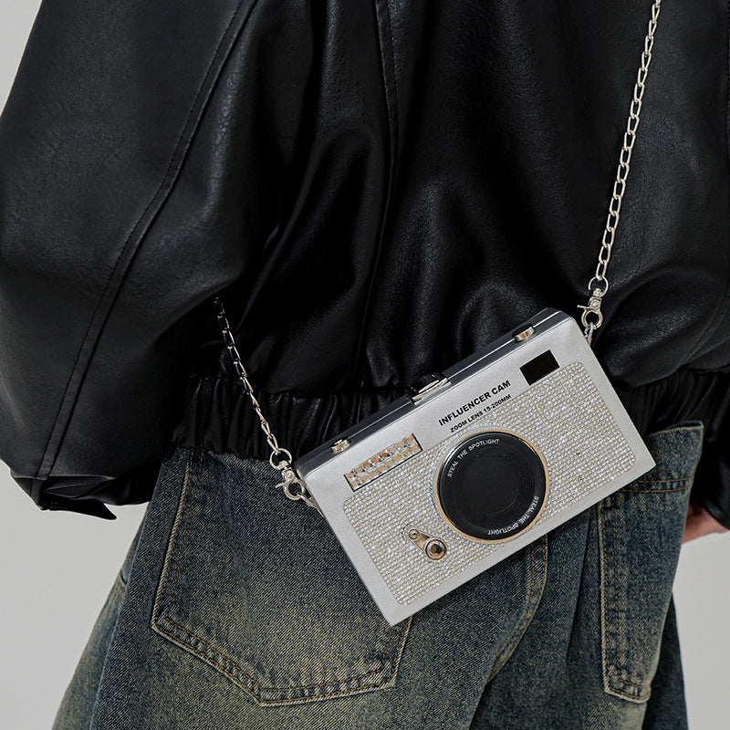 Personality Fashion Rhinestone Western Style Chain Women's Shoulder Bag