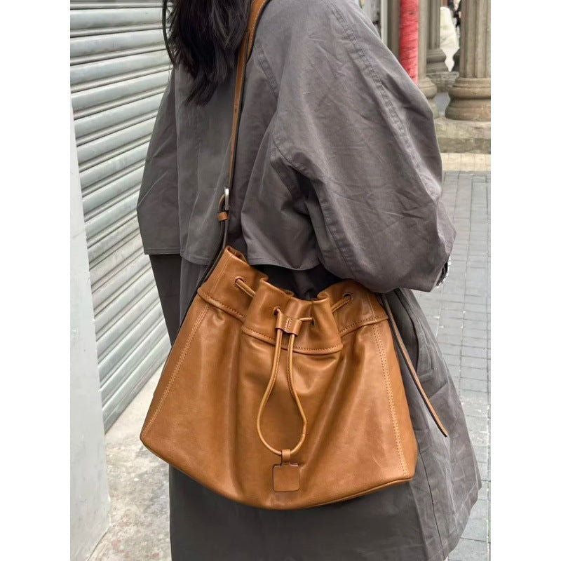Vegetable Tanned Sheepskin Lucky Commute Leisure Large Capacity Totes Women's Messenger Bag