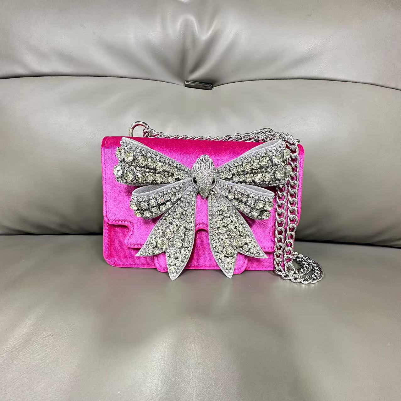 Women's Banquet Fashion Shiny Sweet Chain Diamond Butterfly Women's Messenger Bag