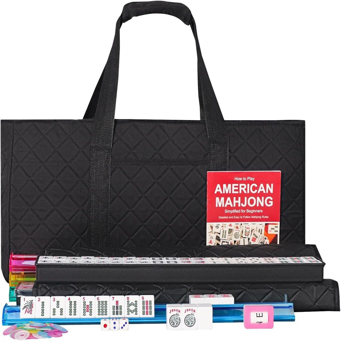 Diamond Grid Set Mahjong Storage Large Capacity Makeup Bag
