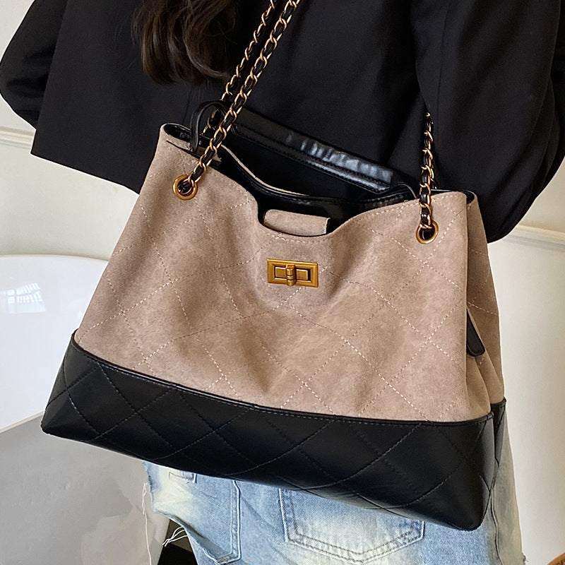 Women's Good-looking Fashion Simple Stitching Summer Rhombus Women's Messenger Bag