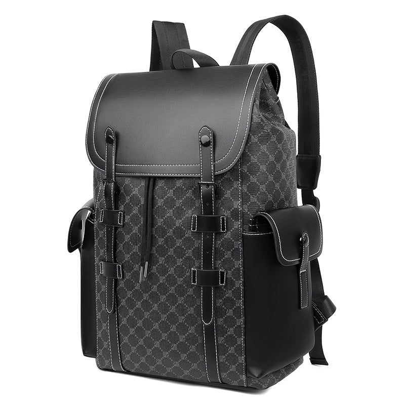 Men's Business Advanced Sensor Computer Large Capacity Plaid Leisure Backpack