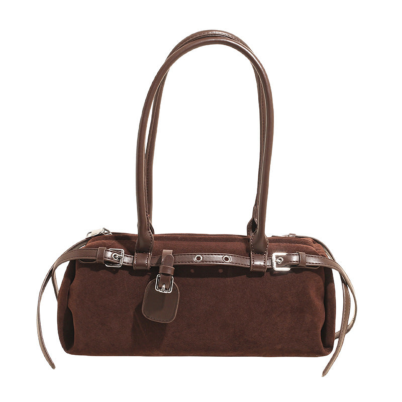 Women's High-grade Trendy Underarm Baguette Suede Motorcycle Bags