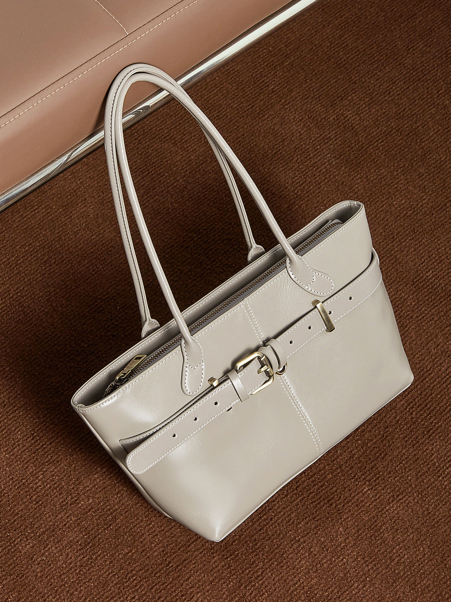 Women's Genuine Leather Winter Niche Commuter Vegetable Women's Shoulder Bag