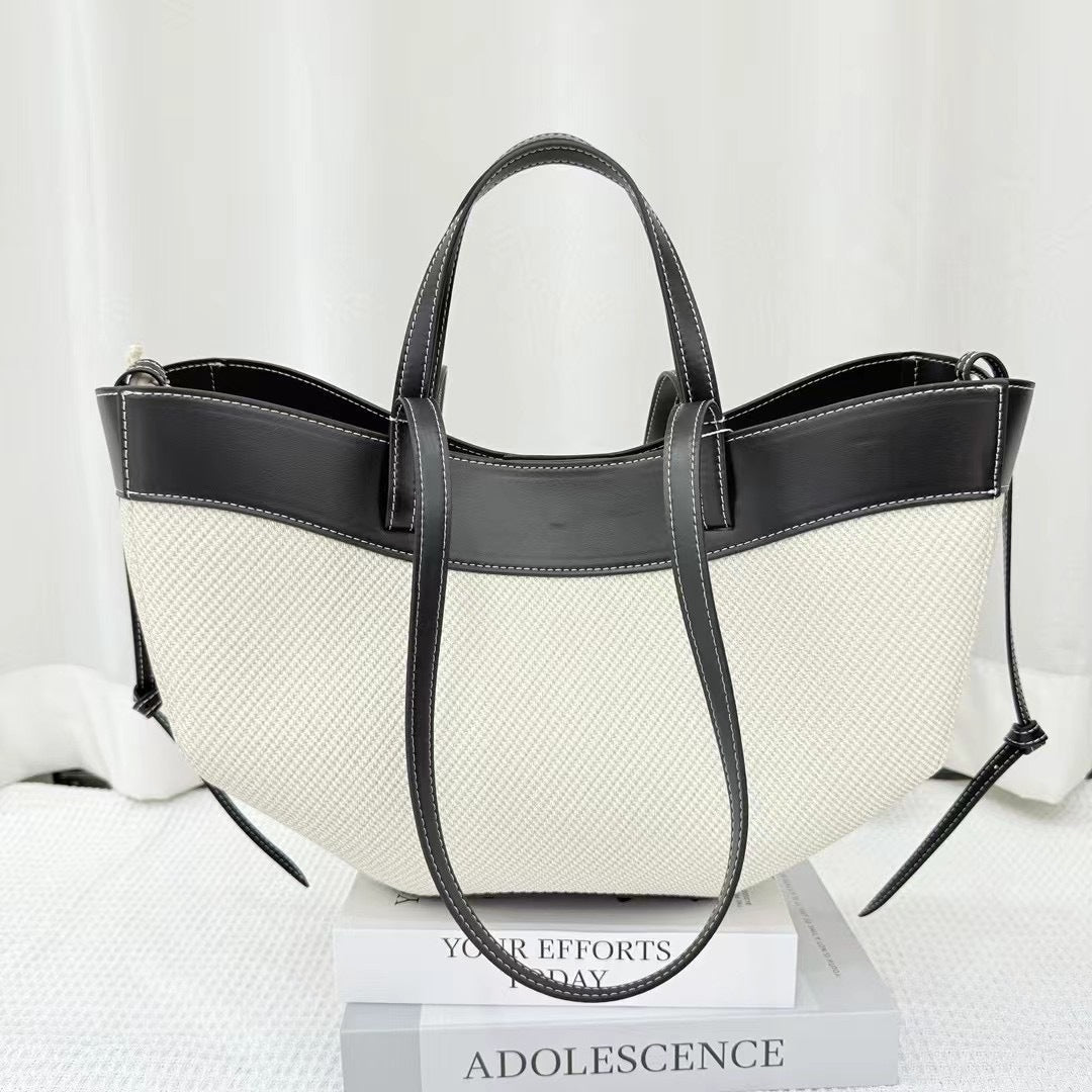 Beautiful Canvas Cowhide Large Capacity Fashion Women's Handbag