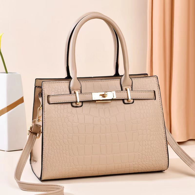 Stone Pattern Solid Color Large Capacity Fashion Women's Handbag