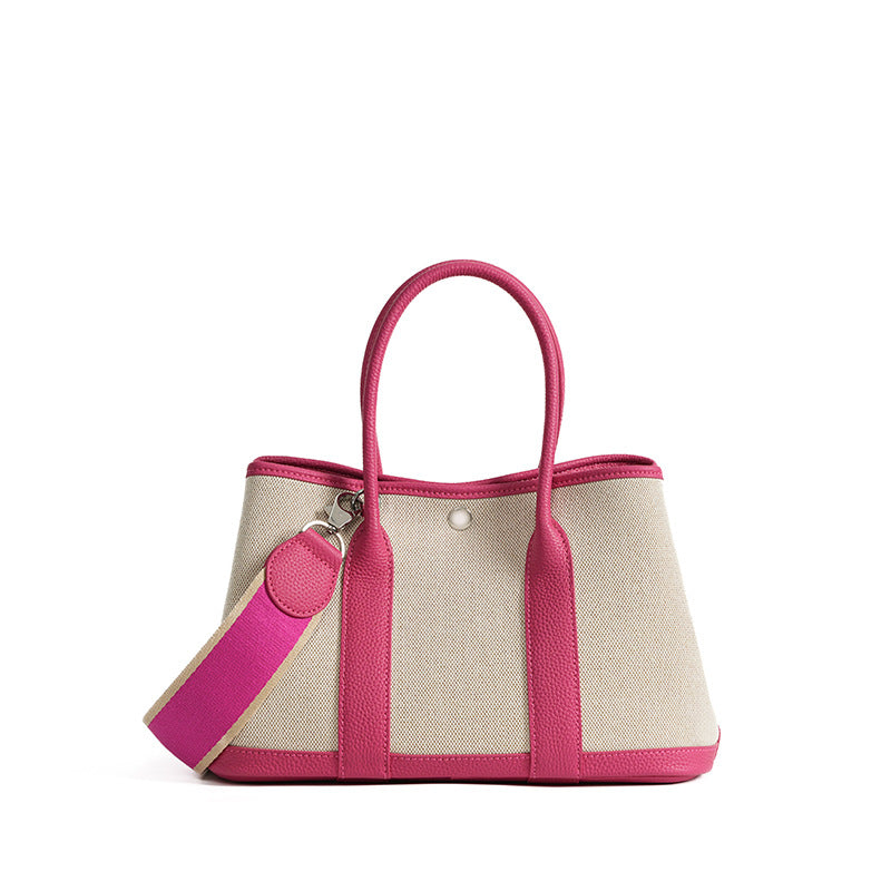 Women's High Sense Leather Genuine Large Capacity Canvas Women's Handbag