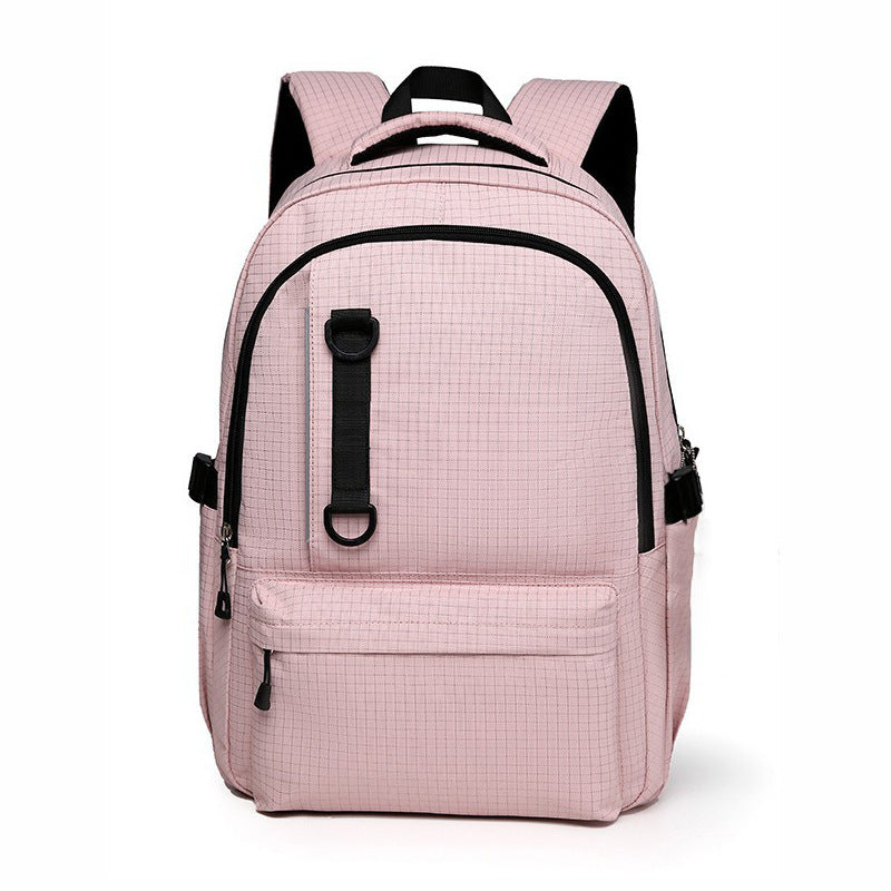 Style Unisex Plaid Couple Large Capacity Leisure Backpack