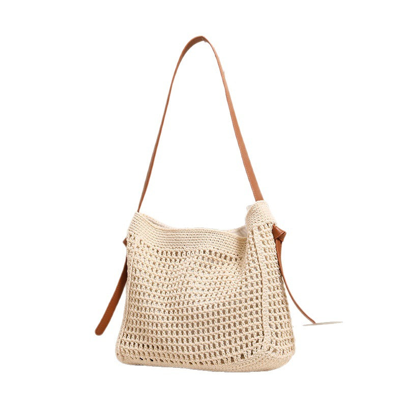 Cotton Thread Woven Hollow Shopping Fashion Women's Shoulder Bag