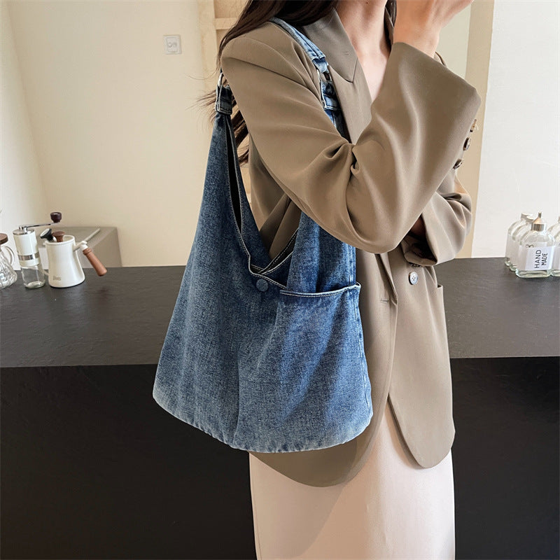 Classic Women's Retro Denim High-grade Minority Underarm Bag