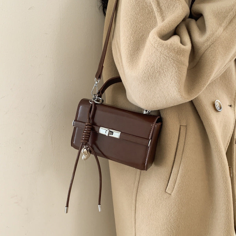 Women's Wax Leather Portable Western Style Kelly Women's Shoulder Bag