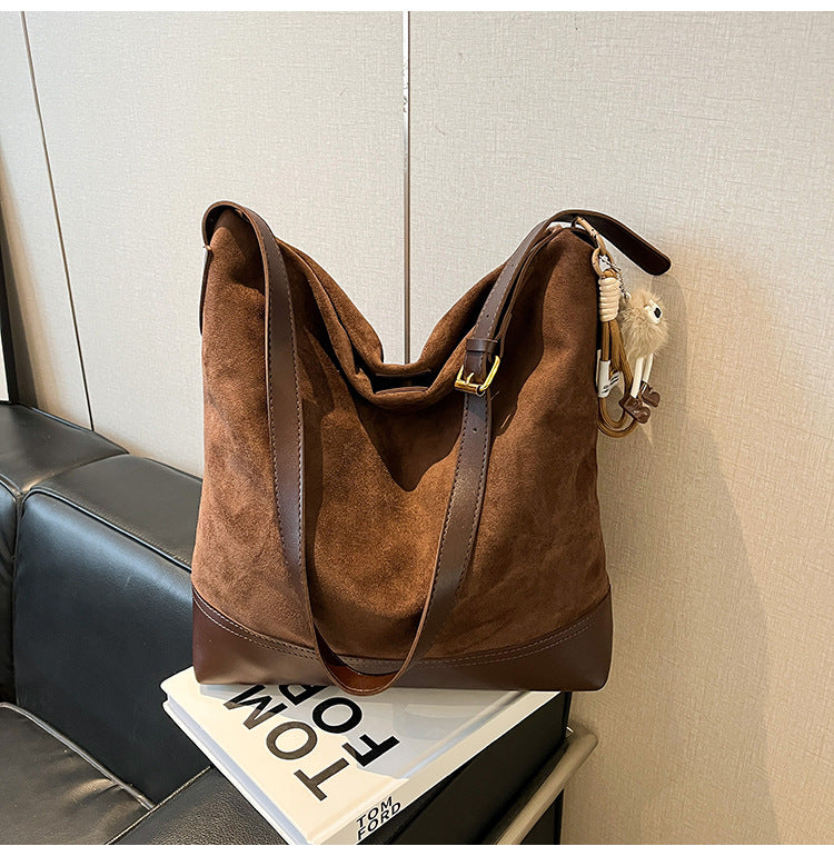 Women's Retro Minority Commuter Suede Fashion Large Capacity Bags