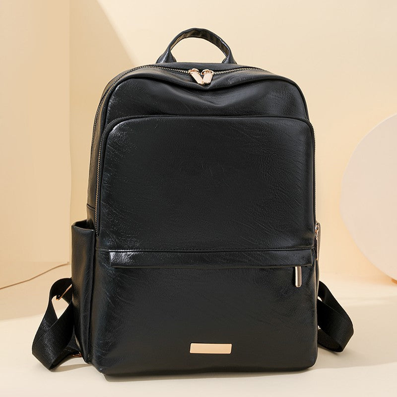 Trendy Classic Commuter Soft Leather Simple Leisure Backpack