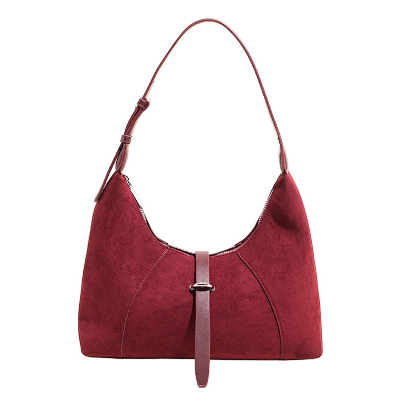 Women's Minority Trendy Fashionable Advanced Suede Large Women's Shoulder Bag