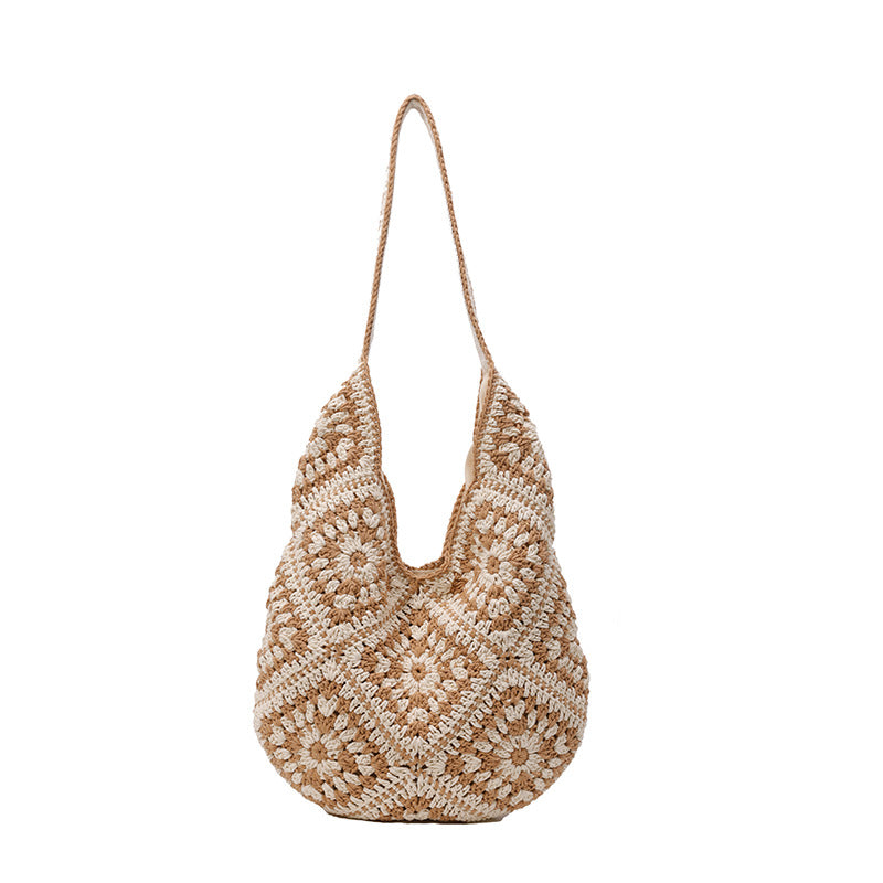 Women's Artistic Woven Trendy Mori Vacation Style Large Shoulder Bags