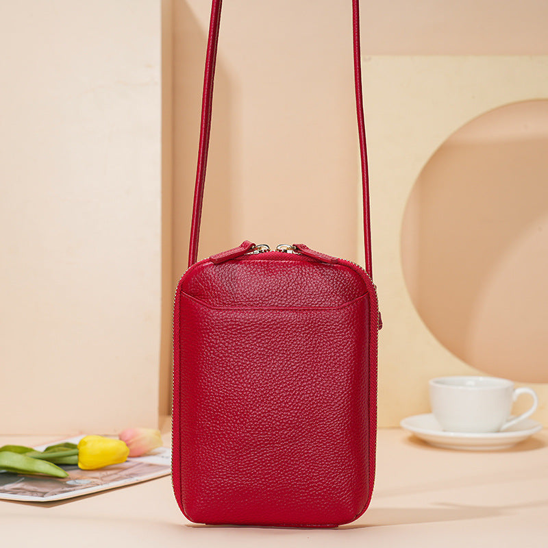 Women's Style Niche Genuine Leather Trendy Simple Mobile Phone Bag