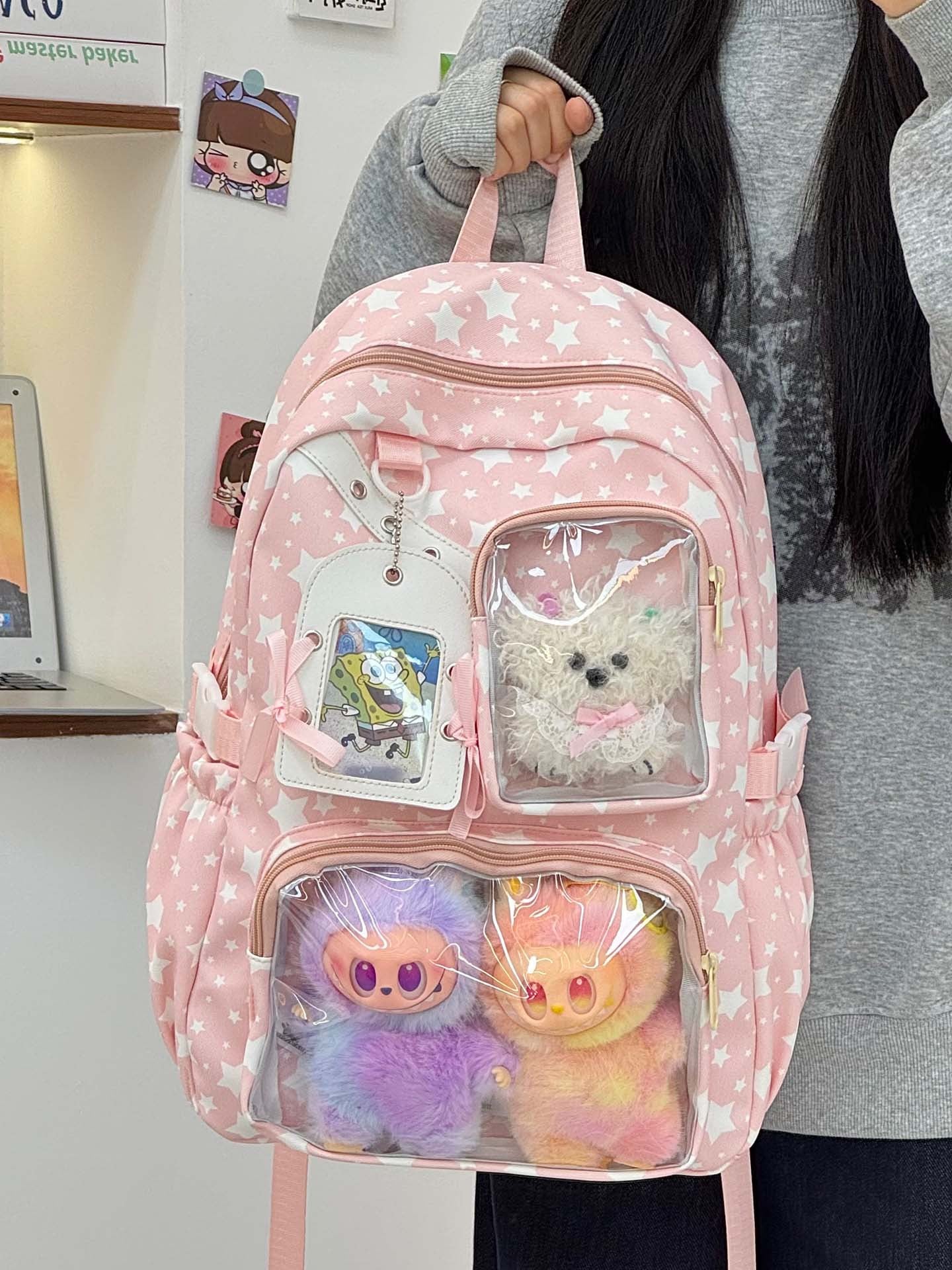 Slouchy Junior Large Capacity Cartoon Female Leisure Backpack