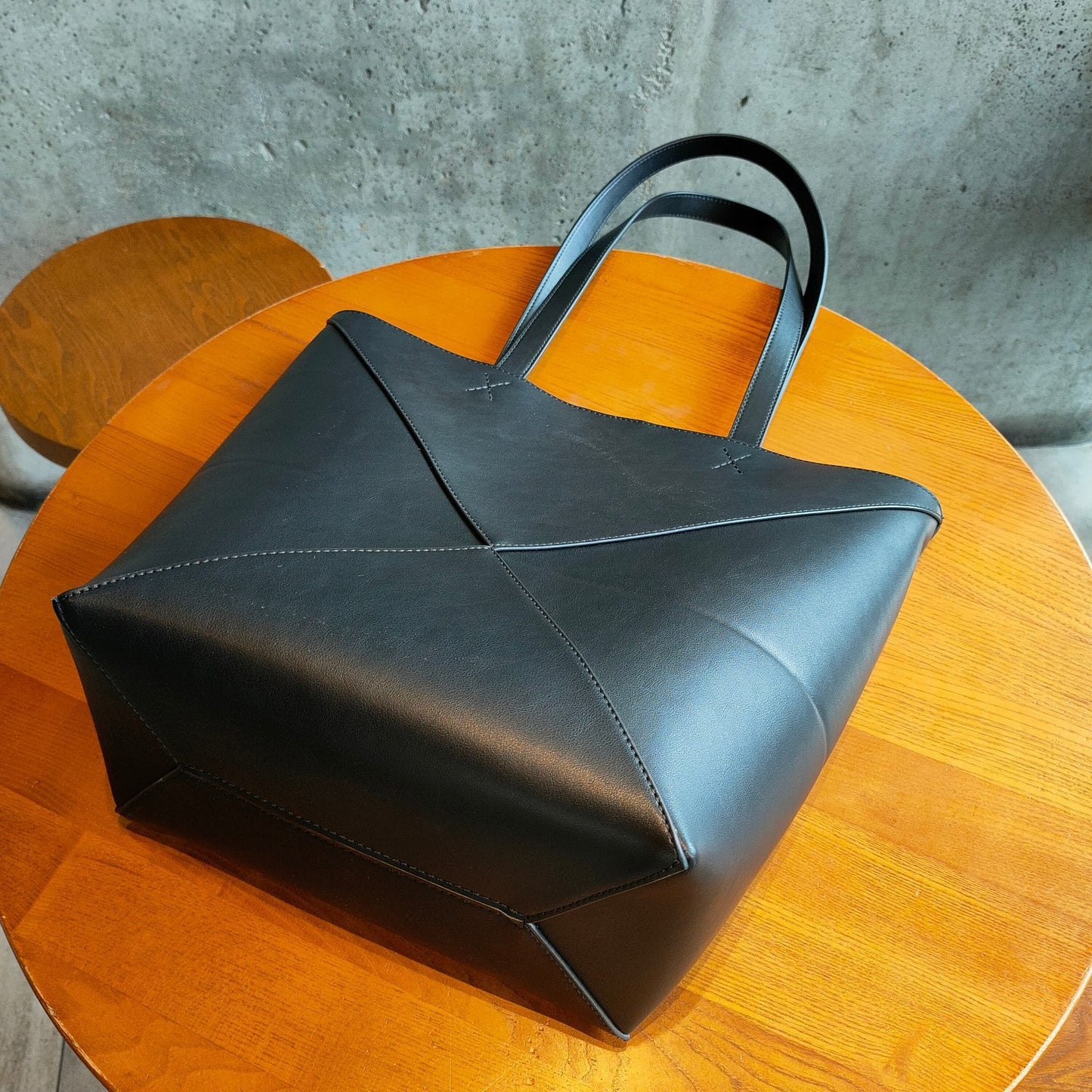 Women's Genuine Leather Geometric Deformation Folding Large Handbags