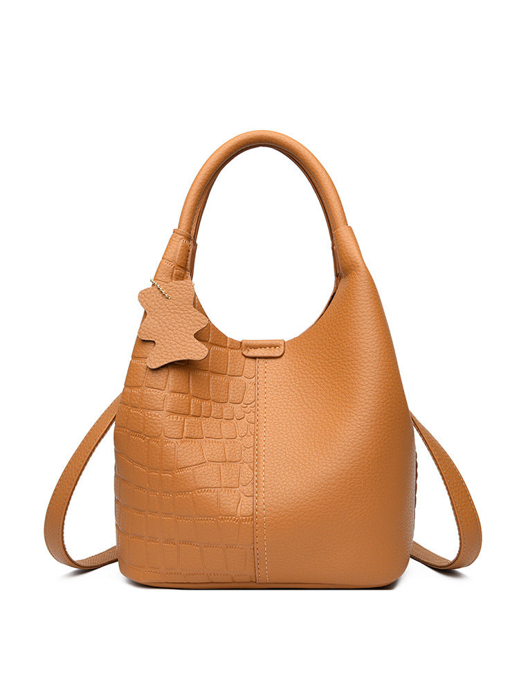 Women's Leather Commuter Fashion Deformation One Combination Bucket Bag