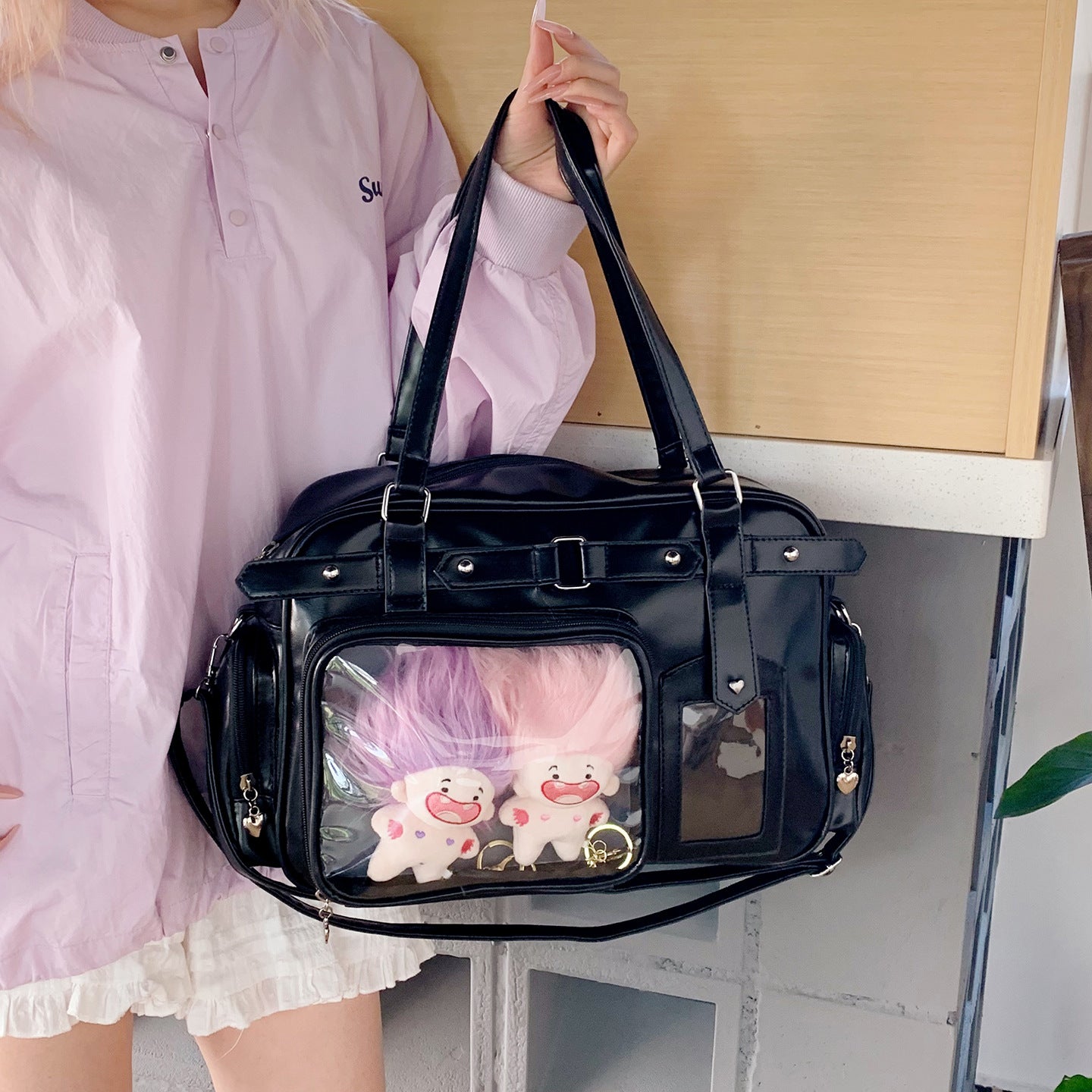 Bow College Style Uniform Two-dimensional Bar Women's Messenger Bag
