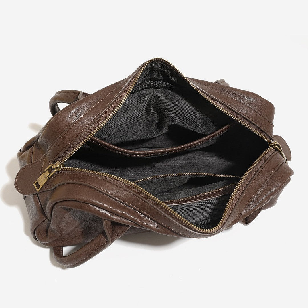 Beautiful Suede Bowling High-grade Portable Boston Underarm Bag
