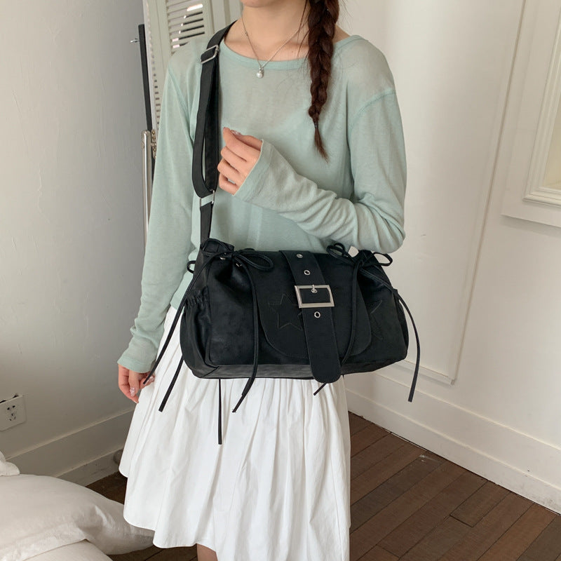 Women's Style Niche Retro High-grade Soft Leather Motorcycle Bags