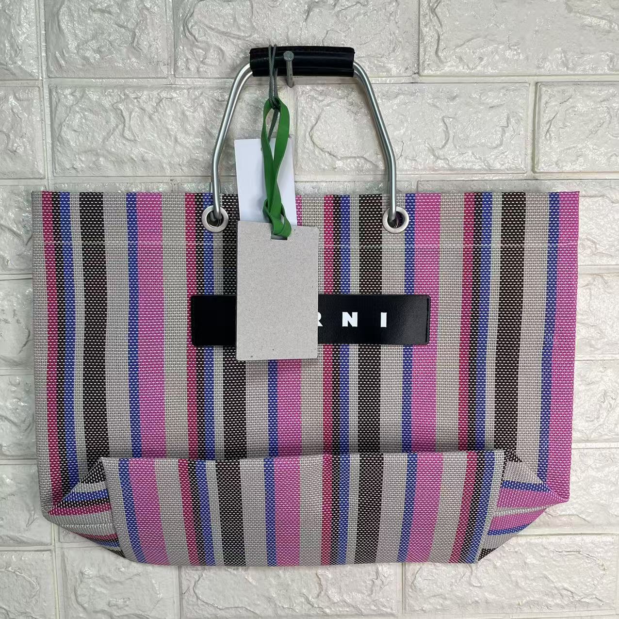 Women's Woven Aluminum Portable Straw Shopping Tote Bag