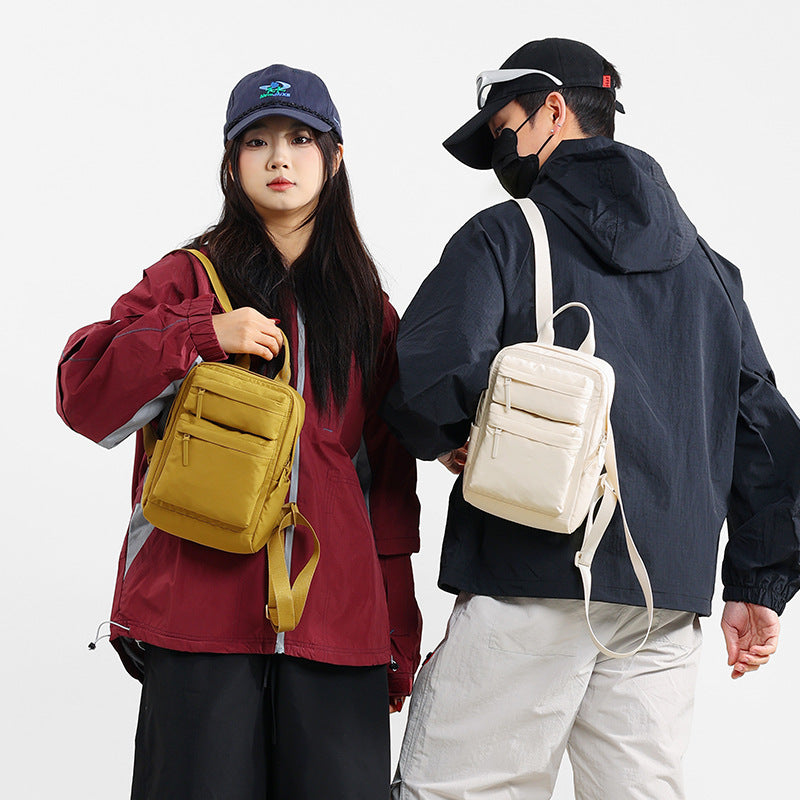 Capacity Pleated Solid Color Campus Computer Simple Junior Bags