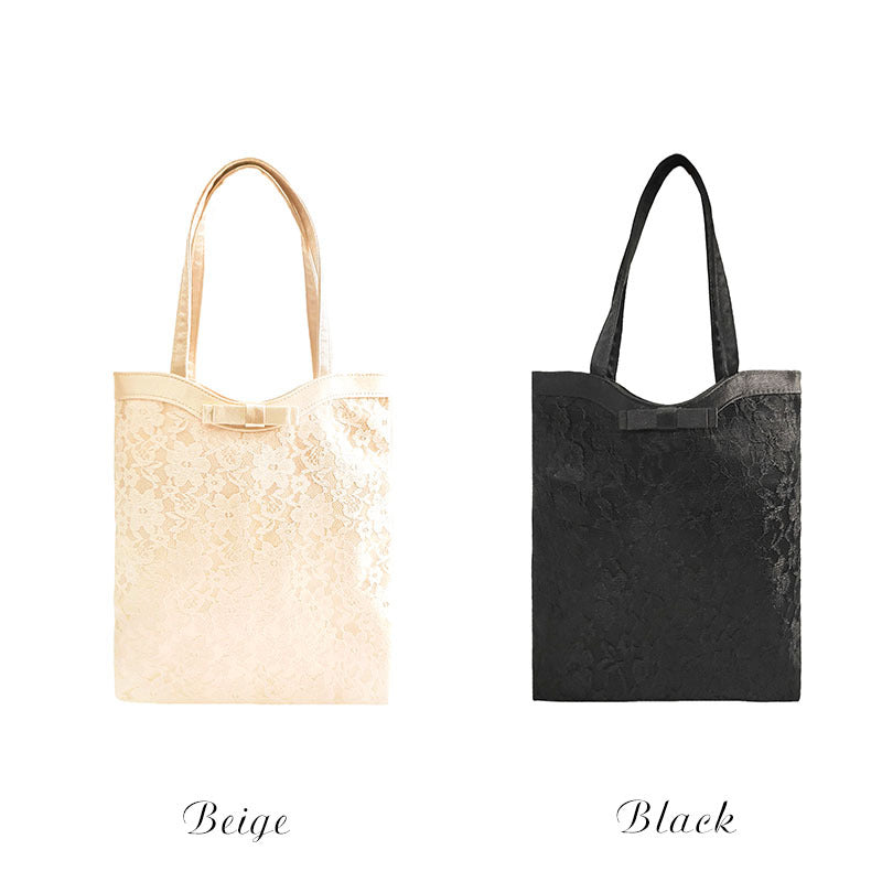 Women's Elegant Style Shopping Lace Stitching Bow Women's Handbag